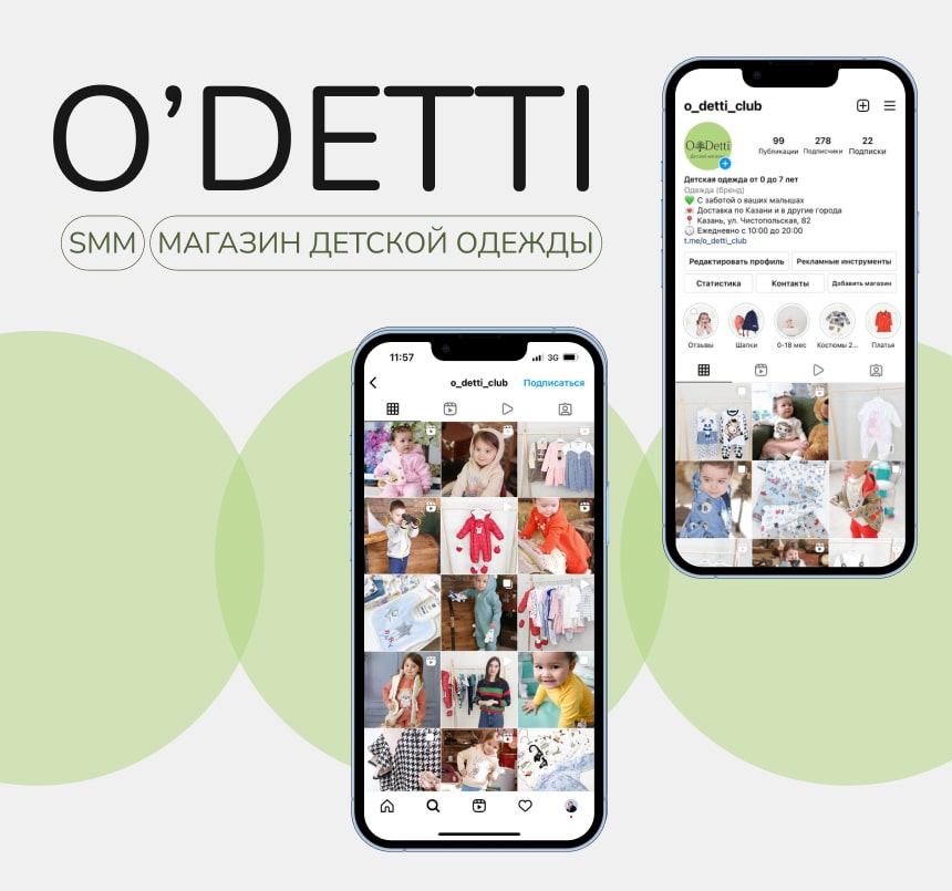 Магазин детской одежды «O.Detti» - SMM магазина детской одежды